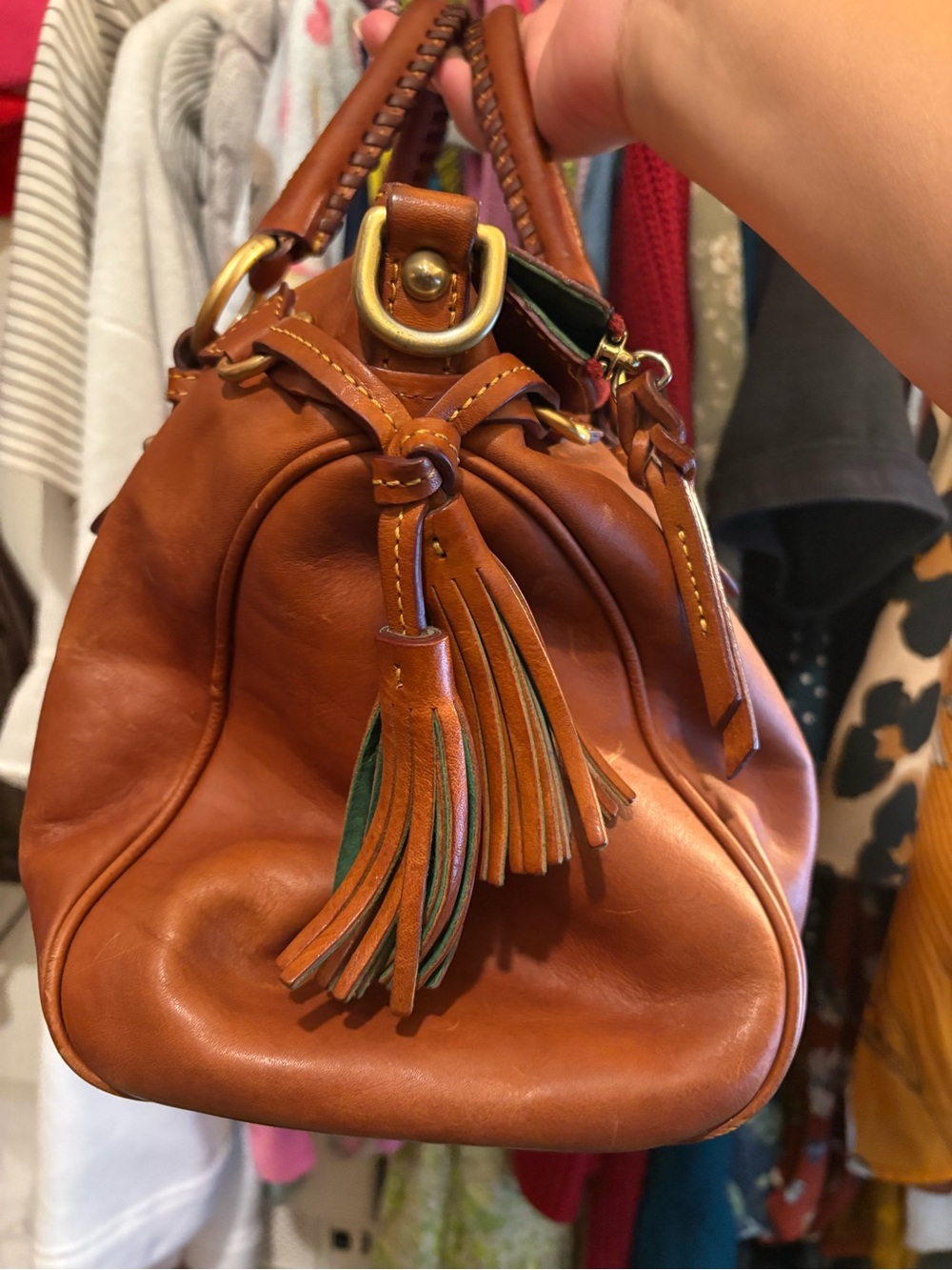 Dooney & Bourke | Large Florentine Leather Satchel | Patina - Picture 4 of 16